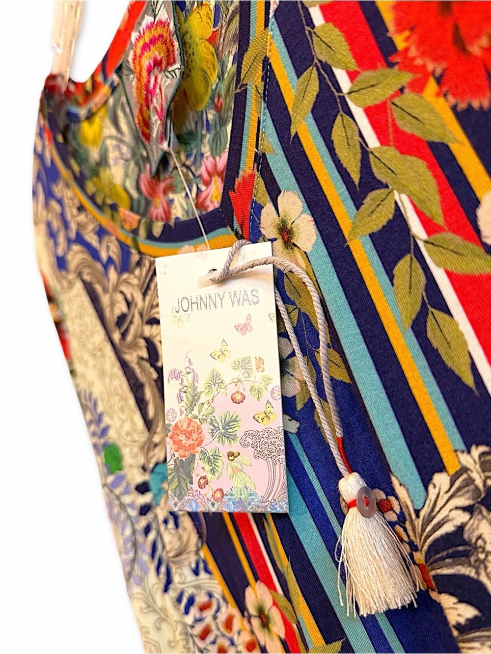 Johnny Was Wild Flower Favorite Long Sleeve V-Neck Swing Tee - Picture 8 of 16